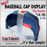 CAP CAPERS - Rookie Starter Set (6 Pcs.) - baseball cap rack display, organizer and storage